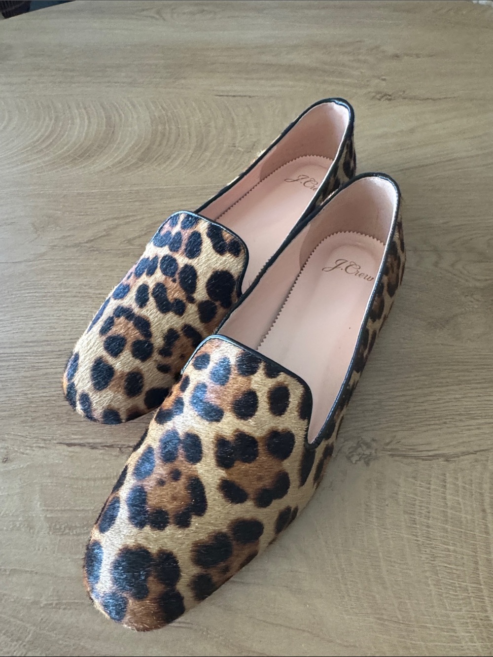 J. Crew Leopard-Print Slip-On Flats in Tan and Black